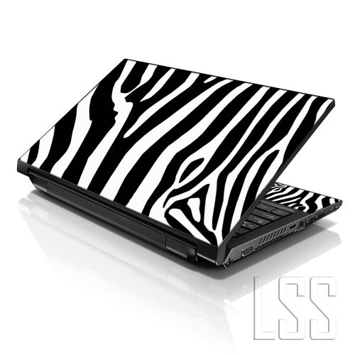 LSS Laptop 17-17.3" Skin Cover with Colorful Zebra Print Pattern for HP Dell Lenovo Apple Asus Acer Compaq - Fits 16.5" 17" 17.3" 18.4" 19" (2 Wrist Pads Free)