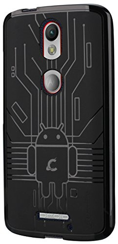 Droid Turbo 2 Case, Cruzerlite Bugdroid Circuit Case Compatible for Motorola Droid Turbo 2 - Retail Packaging - Black