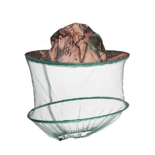 Happy Will Camouflage Anti-Mosquito Hat with Head Net Mesh Face Protection Bug Hat Insect Hat with Stylus