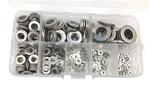 HVAZI 360PCS Stainless Steel Flat Washers Assortment Kit For M2 M2.5 M3 M4 M5 M6 M8 M10 screws bolt HVAZI 360PCS Stainless Steel Flat Washers Assortment Kit For M2 M2.5 M3 M4 M5 M6 M8 M10 screws bolt