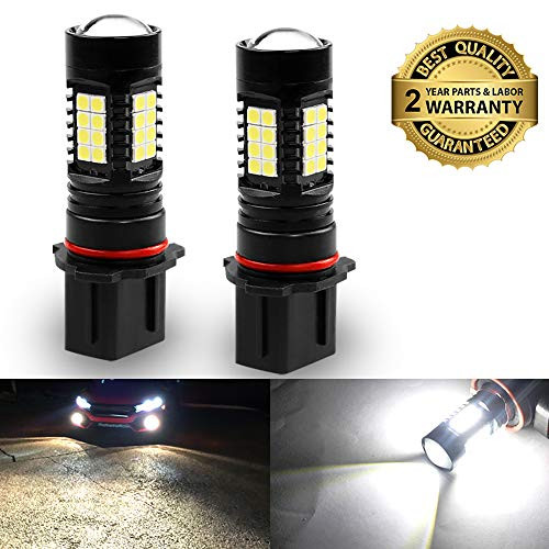 Viesyled P13W LED Fog Lights Bulb Extremely bright 120W Beam New Virsion LED 6000K 2800 Lumens White Replacement DRL Brighter 2 Pack 2 Year Warranty