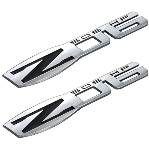2x Z06 Fender Emblem Replacement For Chevrolet Corvette C5 (Chrome/Black)