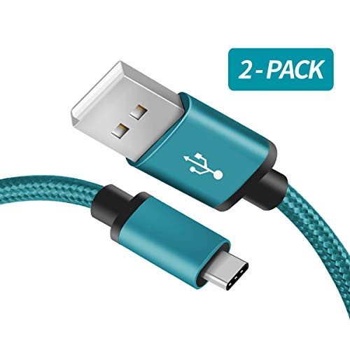 for Samsung Galaxy S10 Charger, (2-Pack 3FT) Benicabe USB Type C Samsung Adaptive Fast Charging Cable Nylon Braided Cord for Samsung Galaxy S10e / S10+, S9 / S9 Plus, S8 / S8 Plus(Prism Green)