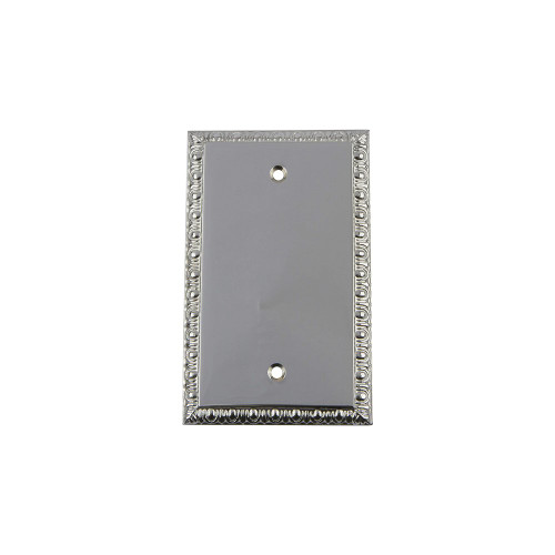 Nostalgic Warehouse 719913 Egg and Dart Switch Plate with Blank Cover, Bright Chrome