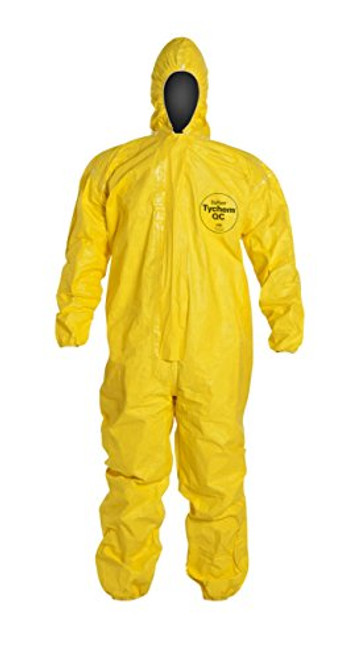 Tychem QC Chemical Protection Coveralls With Hood By Dupont, Sizes Medium To 4XL (3XL) Tychem QC Chemical Protection Coveralls With Hood By Dupont, Sizes Medium To 4XL (3XL)