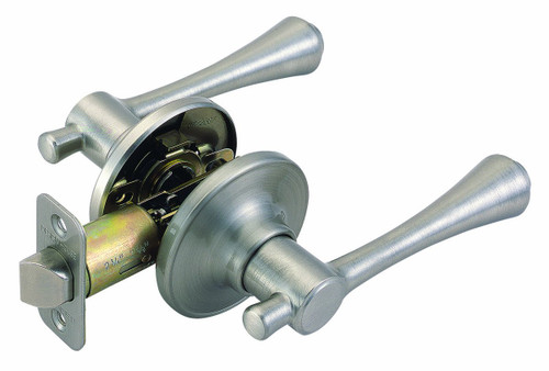 Design House 755413 Ironwood 2-Way Latch Passage Door Handle, Adjustable Backset, Satin Nickel Finish