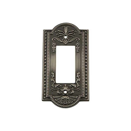 Nostalgic Warehouse 719785 Meadows Switch Plate with Single Rocker Antique Pewter