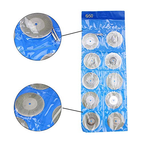 Diamond Wheels Lapidary Discs Cutting Saw 10pc 2 inch (50mm) Solid Diamond coated Cut-Off Wheel for dremel and Rotary Tools