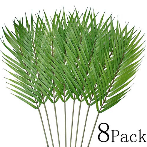 Bird Fiy 8 Pack Artificial Palm Leaves Faux Plants Palm Leaf Greenery Tropical Palm Tree Leaves for Palm Wedding Arrangement Jungle Party Decorations Bird Fiy 8 Pack Artificial Palm Leaves Faux Plants Palm Leaf Greenery Tropical Palm Tree Leaves for Palm Wedding Arrangement Jungle Party Decorations