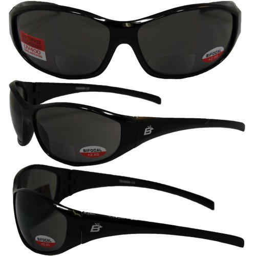 Sparrow Bifocal Safety Glasses By Birdz - Black Frames 2.0 Smoke Lenses