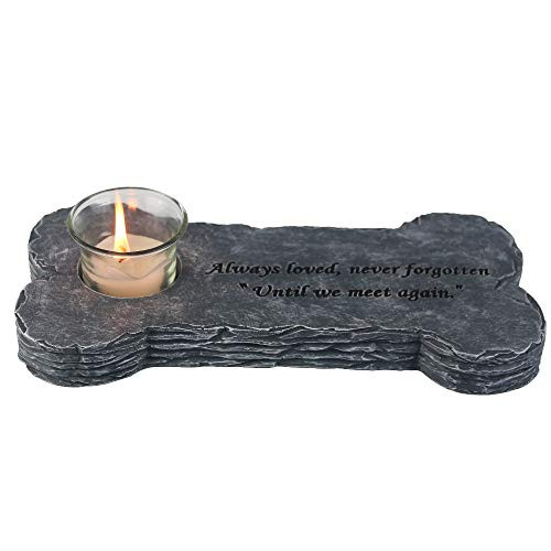 BJSM Dog Memorial Stones, Loss of Pet Gift Indoor Outdoor for Garden Backyard Marker Dog Tombstone - 8L x 3.6W (Black)