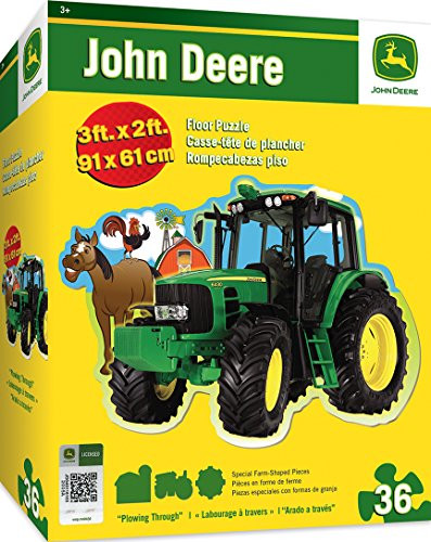 MasterPieces John Deere Plowing Through - 36 Piece Kids Shaped Floor Puzzle