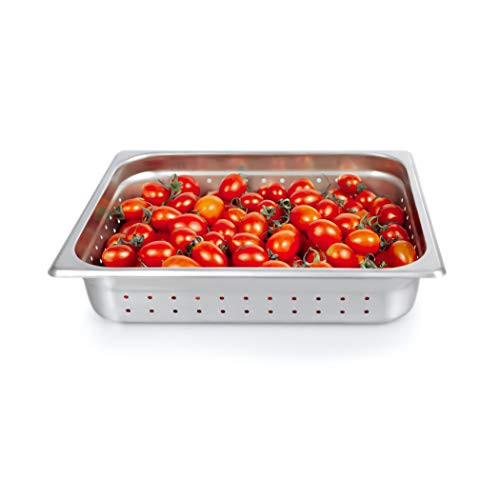2 1/2" Deep Steam Table Pan Half Size ?Kitma 4 Quart Stainless Steel Anti-Jam Standard Weight Hotel GN Food Pans - NSF (13.19"L x 10.83"W)