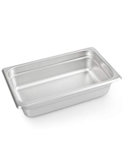 2 1/2" Deep Steam Table Pan 1/4 Size ?1.8 Quart Stainless Steel Anti-Jam Standard Weight Hotel GN Food Pans - NSF (10.83"L x 6.77"W)