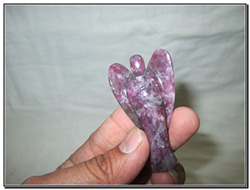 Jet International Fantastic Lepidolite 2" Angel Healing Chakra Balancing Unique Rare Energy Love Divine Spiritual Psychic Arch Angel India Gemstone Original Authentic