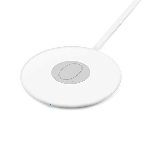 OKV Qi-Certified Wireless Charger 10w Fast Wireless Charging Pad 7.5W for iPhone Qi Devices 10W for Galaxy S9/S8/Note 9 Charger for Qi-Enabled­ (White)