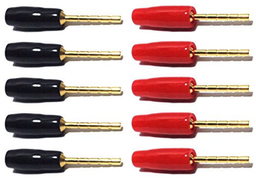 CESS Banana Pin Plug Open Screw Type Cable Connector - Tip Banana Plugs (10 Pack)