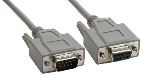 Amphenol CS-DSSMDB9MF0-010 9-Pin DB9 D-Sub Cable, Shielded, Male/Female, 10', Gray