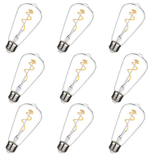 Edison LED Bulb, Warm White 2700K, 450LM, Dimmable 4.5W Vintage ST64/ST19 LED Filament Light Bulb, 40W Equivalent, E26 Base, Clear Glass (2700K - 9 Pack)