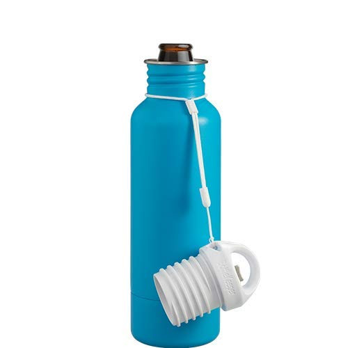 BottleKeeper - The Standard 2.0 - The Original Stainless Steel Bottle Holder and Insulator to Keep Your Beer Colder (Caribbean Blue)