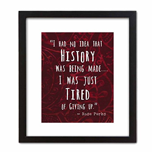 Colorful Batik Pattern Wall Art Print ~ ROSA PARKS Famous Quote: 'I Had No Idea HISTORY was being Made...' (8"×10" w/ Black Frame) Colorful Batik Pattern Wall Art Print ~ ROSA PARKS Famous Quote: 'I Had No Idea HISTORY was being Made...' (8"×10" w/ Black Frame)