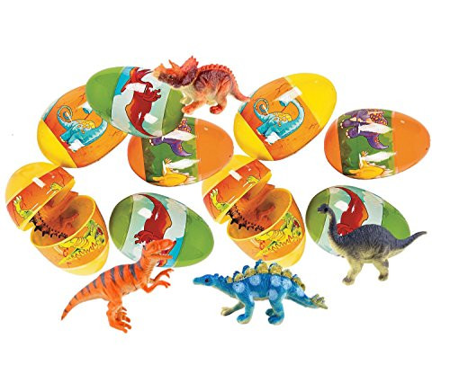 12 Easter Eggs Filled with Mini Dinosaurs | Perfect for Easter Surprise Hunt, Birthday party favor