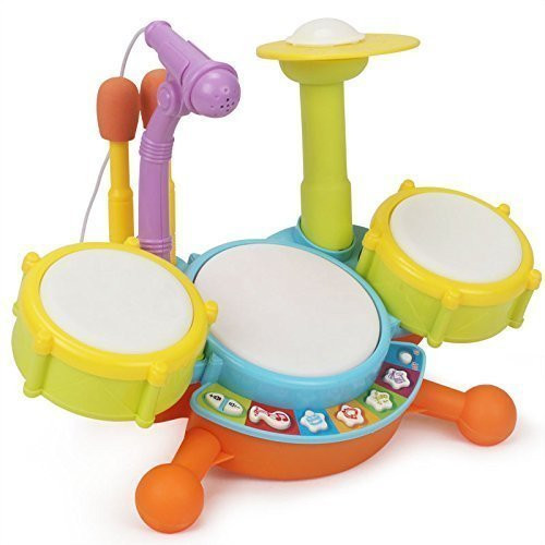 HSOMiD KidiBeats Drum Set Toys with Microphone Light - Wonderful X'Mas Gift !!