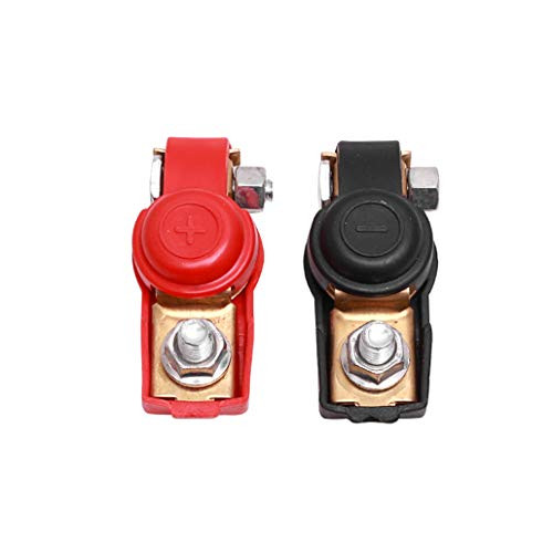 Battery Terminals Car Battery Cable Terminal Clamps Connectors Negative and Positive (Top Post, Copper, Plastice Cover) 1 pair Battery Terminals Car Battery Cable Terminal Clamps Connectors Negative and Positive (Top Post, Copper, Plastice Cover) 1 pair