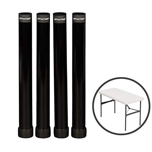 Lift Your Table Folding Table risers Extenders Straight Leg KIT. Save Your Back! (Kit for Folding Table You Already own)