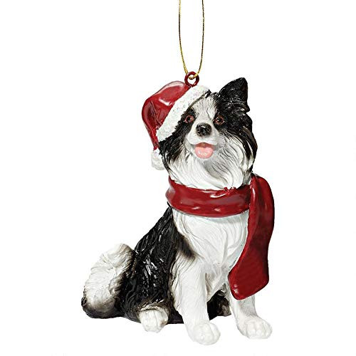Design Toscano Christmas Ornaments - Xmas Border Collie Holiday Dog Ornaments