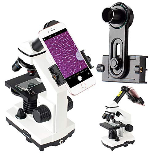 2019 New Version Microscope Lens Adapter, Microscope Smartphone Camera Adaptor - for Microscope Eyepiece Tube 23.2mm, Built-in WF 16mm Eyepiece - Capture and Record The Beauty in The Micro World