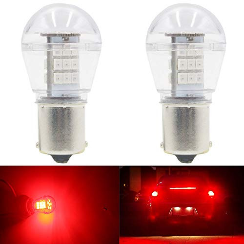 AMAZENAR 2-Pack 1156 BA15S 1141 1003 7506 1073 Extremely Bright Red LED Light 9-30V-DC, 2835 33 SMD Replacement Bulbs For Tail Brake Light Lamps