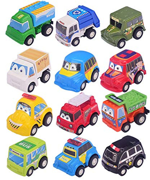 Teaffiddyy Pull Back Vehicles Cars Toys 6 Pack Mini Construction Vehicles Race Car Toy Trucks for Kids Toddlers Boys Girls Pull Back and Go Car Toy Play Set