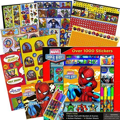 Marvel Heroes Avengers Stickers Activity Set -- Over 1000 Stickers --- Avengers, Spiderman, Captain America, Thor, The Hulk and More! Marvel Heroes Avengers Stickers Activity Set -- Over 1000 Stickers --- Avengers, Spiderman, Captain America, Thor, The Hulk and More!