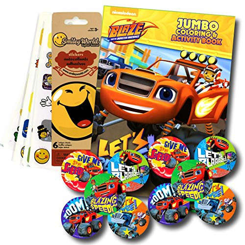 Blaze and the Monster Machines Coloring Book and Stickers Super Set Bundle ~ Blaze Coloring Book with Blaze Stickers