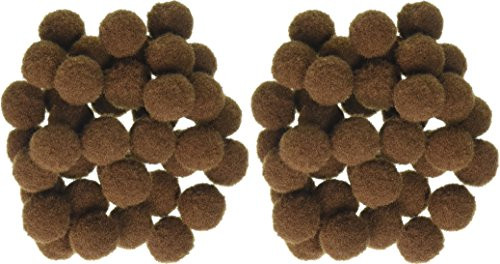 Pom Poms .5" 100/Pkg-Brown (2 Pack)