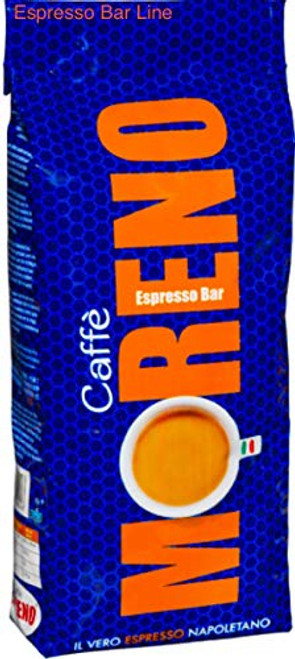 CAFFE MORENO USA, Espresso Bar roast, Espresso Whole Beans, Made in Italy, 2.2 Pounds - 1 Kg. il Vero Espresso Napoletano. CAFFE MORENO USA, Espresso Bar roast, Espresso Whole Beans, Made in Italy, 2.2 Pounds - 1 Kg. il Vero Espresso Napoletano.
