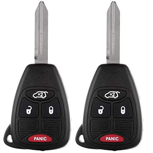 SCITOO Compatible with Keyless Shell, 2pc New Replacement Keyless Key Fob Shell Case fit Chrysler Jeep Keyless 4 Button M3N65981772,M3N5WY72XX,OHT692713AA,OHT692714AA,OHT692427AA