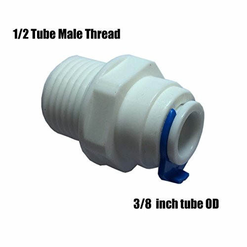 Malida Push To Connect Tube Fitting ,Quick Connect RO Reverse Osmosis Water Filter (1/2 NPT Male x 3/8 OD Tube)