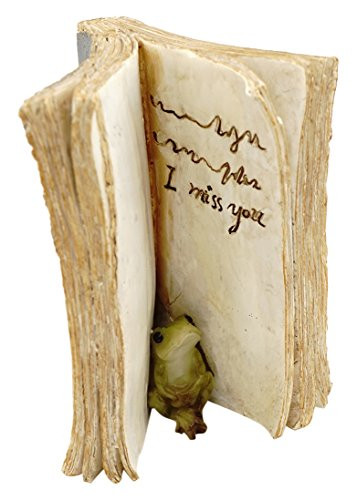 Top Collection Miniature Fairy Garden and Terrarium Frog Hiding in Book Figurine