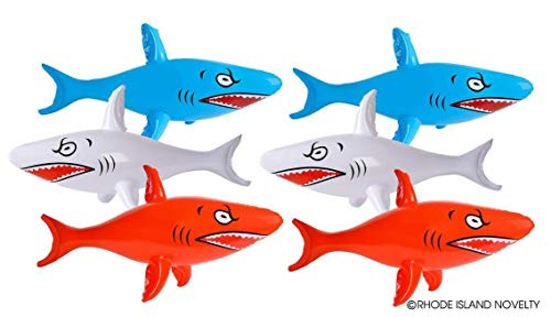 Set of Six (6) HUGE Inflatable SHARKS 46" / Birthday PARTY DECORATIONS Favors/Decor/ Set of Six (6) HUGE Inflatable SHARKS 46" / Birthday PARTY DECORATIONS Favors/Decor/
