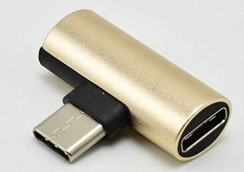 Cavor Dual Jack 2 in 1 USB Type C, Compatible Dispenser Phone Charger and Headphone Adapter, Audio Headphone Jack and Phone Charger Adapter for Android System - (Gold)