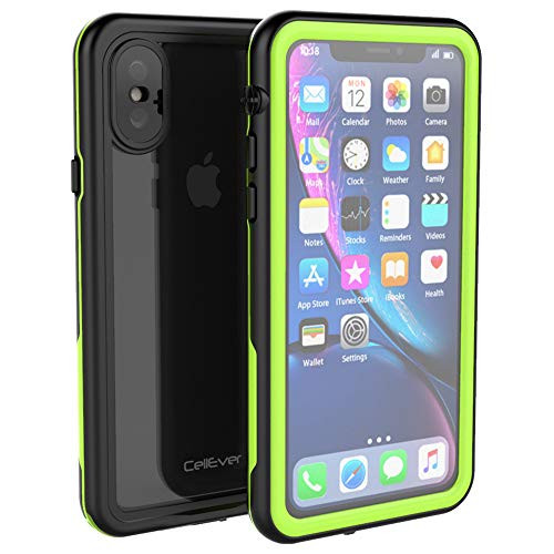 CellEver iPhone Xs/iPhone X Waterproof Case, Underwater Full Sealed Cover IP68 Certified for Waterproof Snowproof Shockproof and Dustproof with Built-in Screen Protector for iPhone X/Xs (Limegreen)