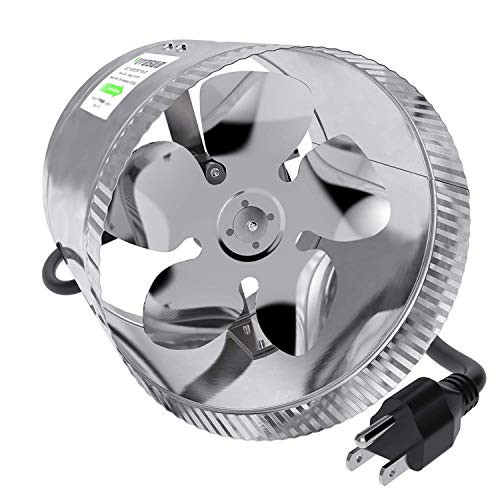 VIVOSUN 8 inch Inline Duct Booster Fan 420 CFM, Low Noise & Extra Long 5.5' Grounded Power Cord
