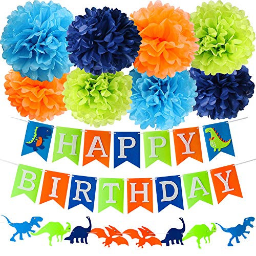 Wcaro 75PCS Dinosaur Party Decorations Set Felt Dinosaur Happy Birthday Banner Tissue Pom Poms Latex Balloons Dinosaur Cupcake Toppers for Kids Birthday Party Baby Shower Dinosaur Party Supplies Wcaro 75PCS Dinosaur Party Decorations Set Felt Dinosaur Happy Birthday Banner Tissue Pom Poms Latex Balloons Dinosaur Cupcake Toppers for Kids Birthday Party Baby Shower Dinosaur Party Supplies