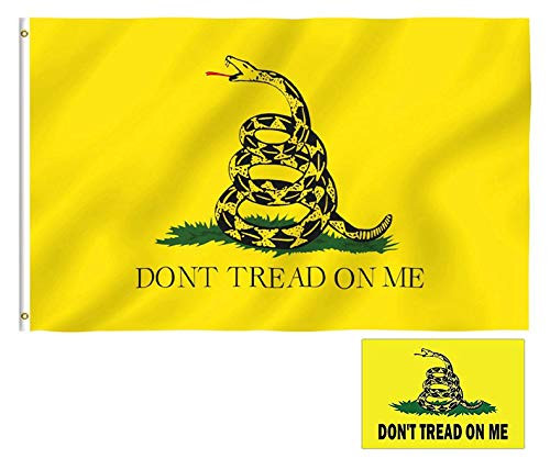 Dont Tread On Me Flag, TOWEE 3 x 5 Ft 100% Polyester Do Not Tread On Me Flag Gadsden Flag Bright Colors with Metal Grommets Tea Party Yellow Snake Flag