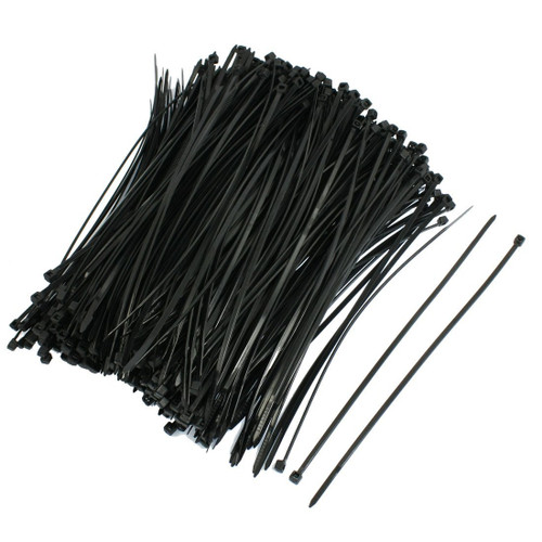 Uxcell Wire Cable Wrap/Strap/Tie/Fastener/Organizer, 3 x 200 mm, Black, 500 Piece