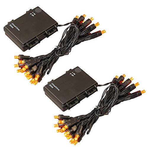 Lumabase 66202 2 Count Battery Operated Mini String Lights, Orange