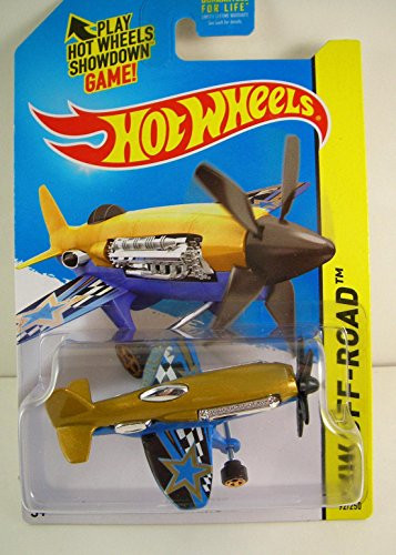Hot Wheels 2015 HW Off-Road Mad Propz (Airplane) 92/250, Gold and Blue