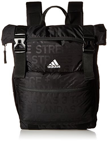 adidas Yola Backpack, Black Emboss/Black/White, One Size